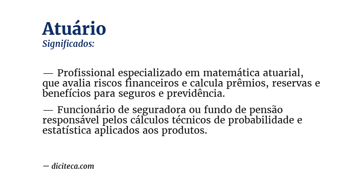 Significado de atuário