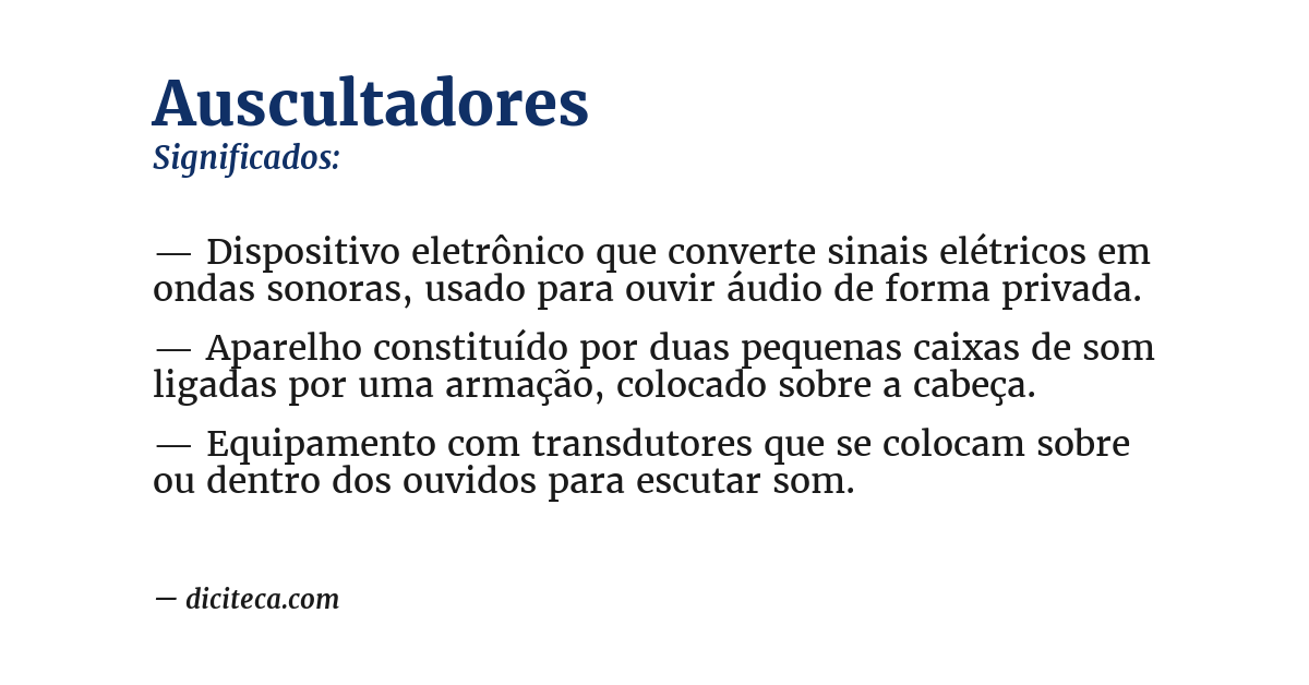 Significado de auscultadores