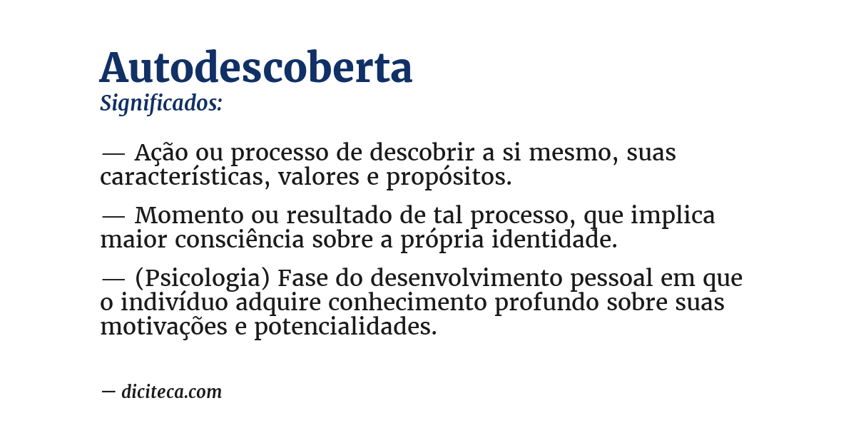 Significado de autodescoberta