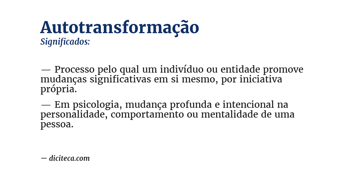 Significado de autotransformação