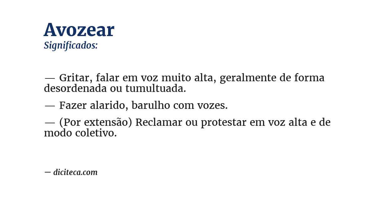 Significado de avozear