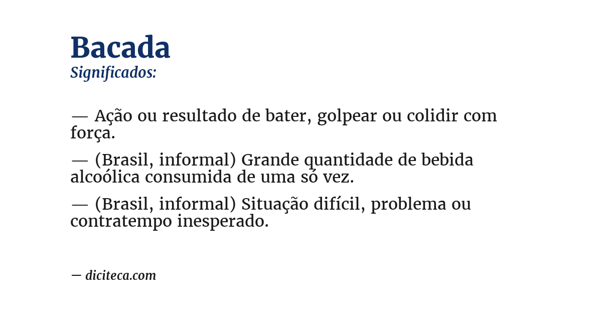 Significado de bacada