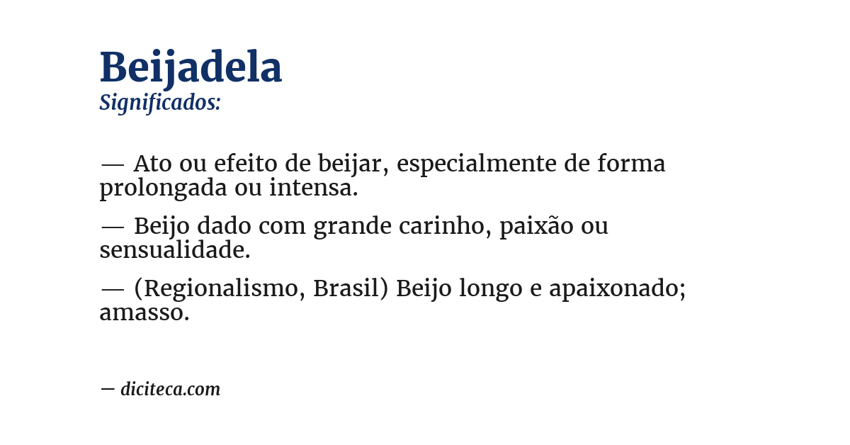 Significado de beijadela