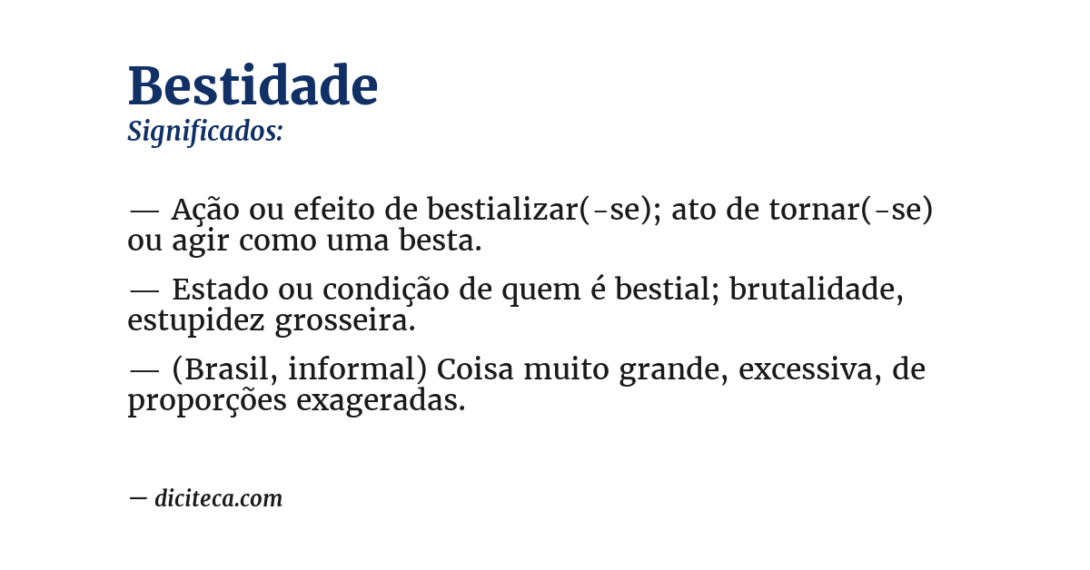 Significado de bestidade