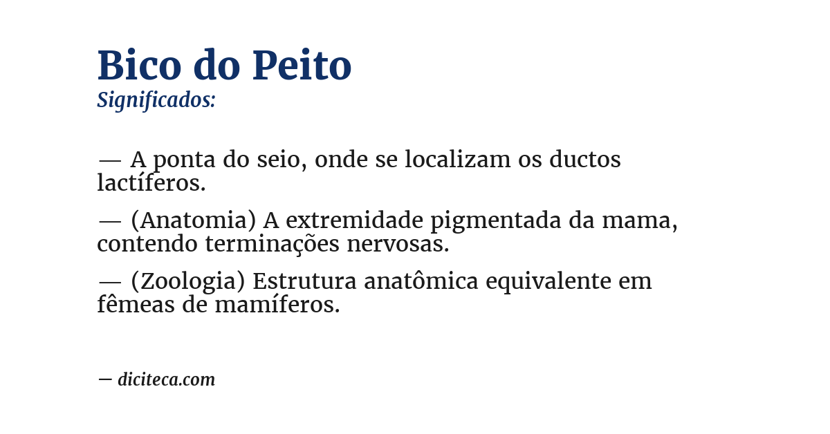 Significado de bico do peito