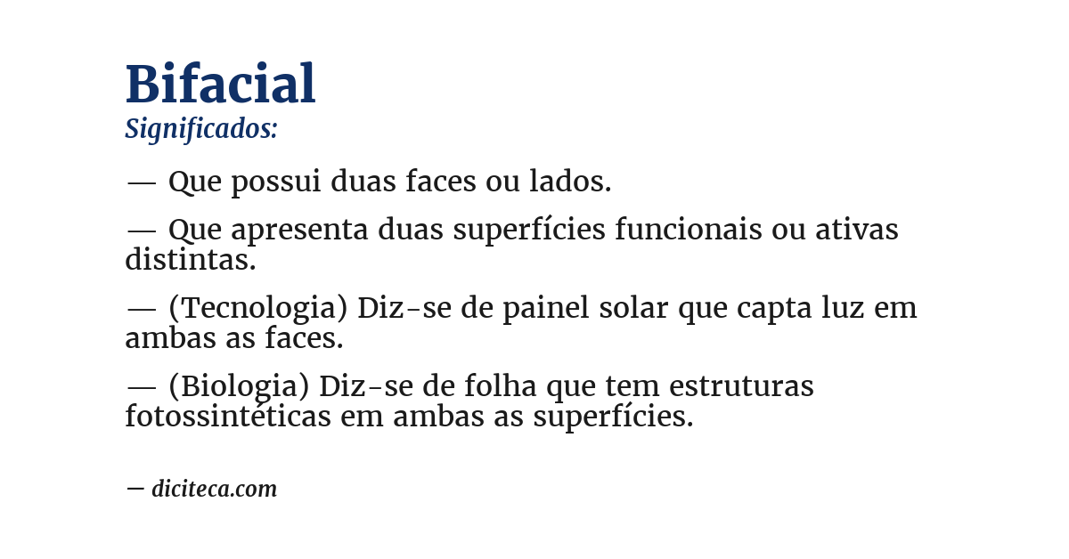 Significado de bifacial