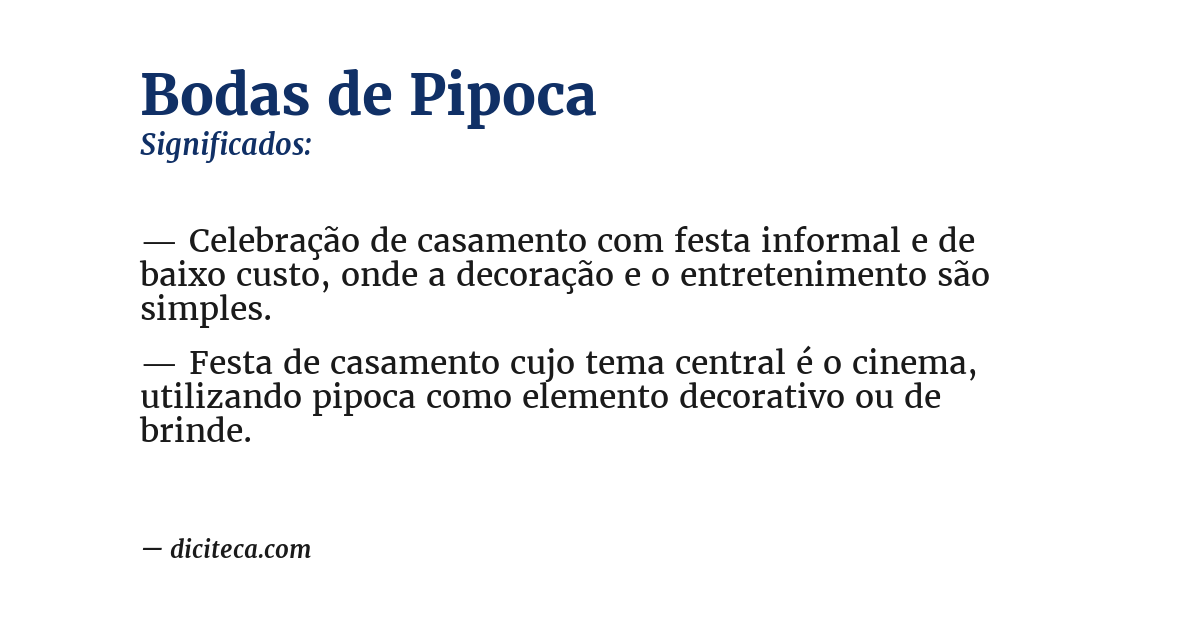 Significado de bodas de pipoca
