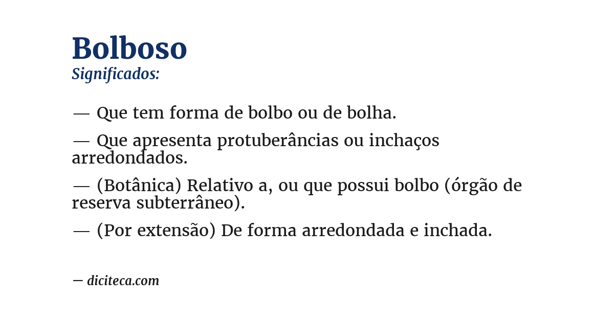 Significado de bolboso