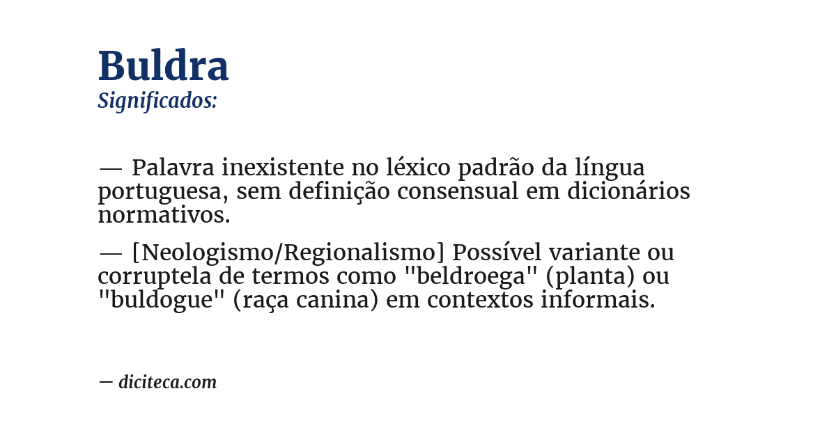Significado de buldra