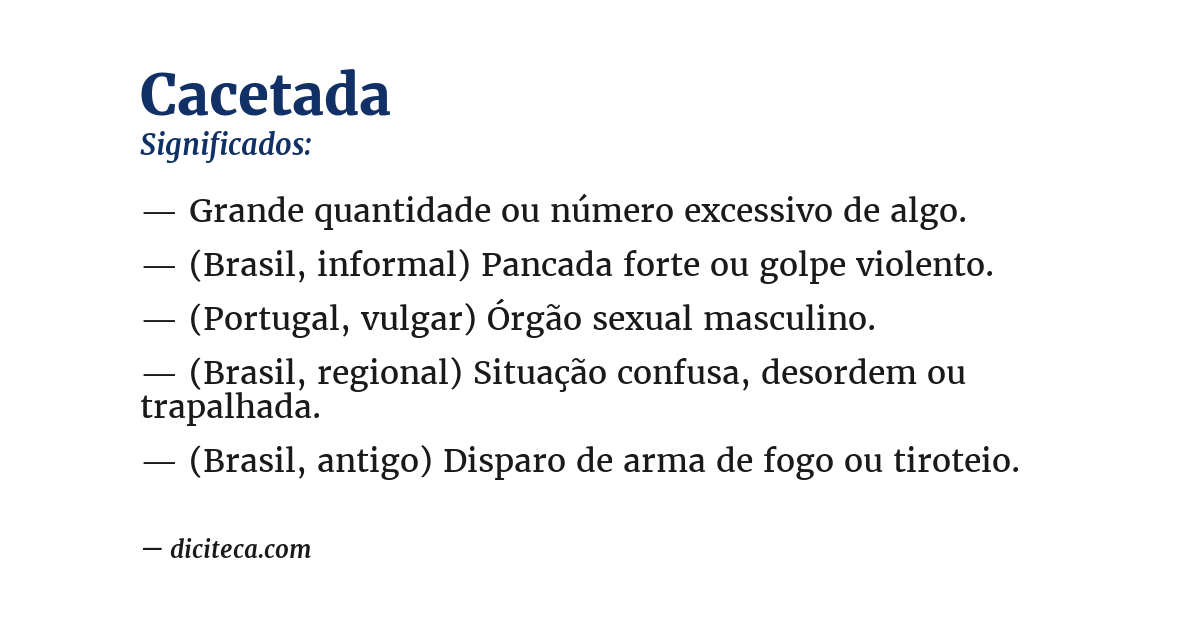 Significado de cacetada