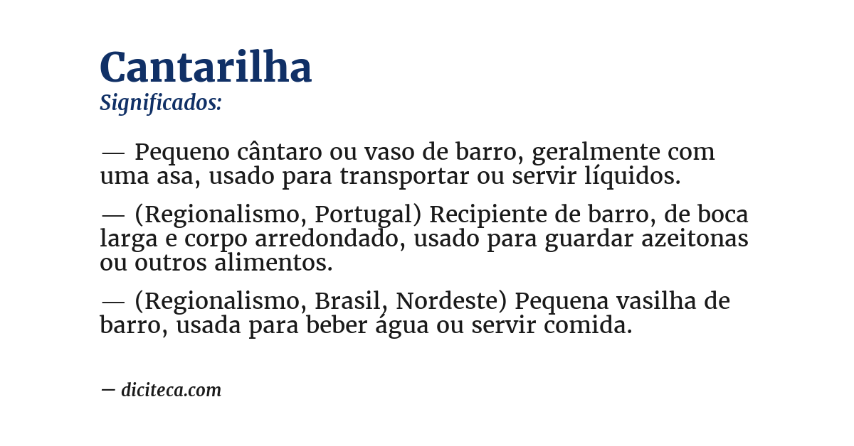 Significado de cantarilha