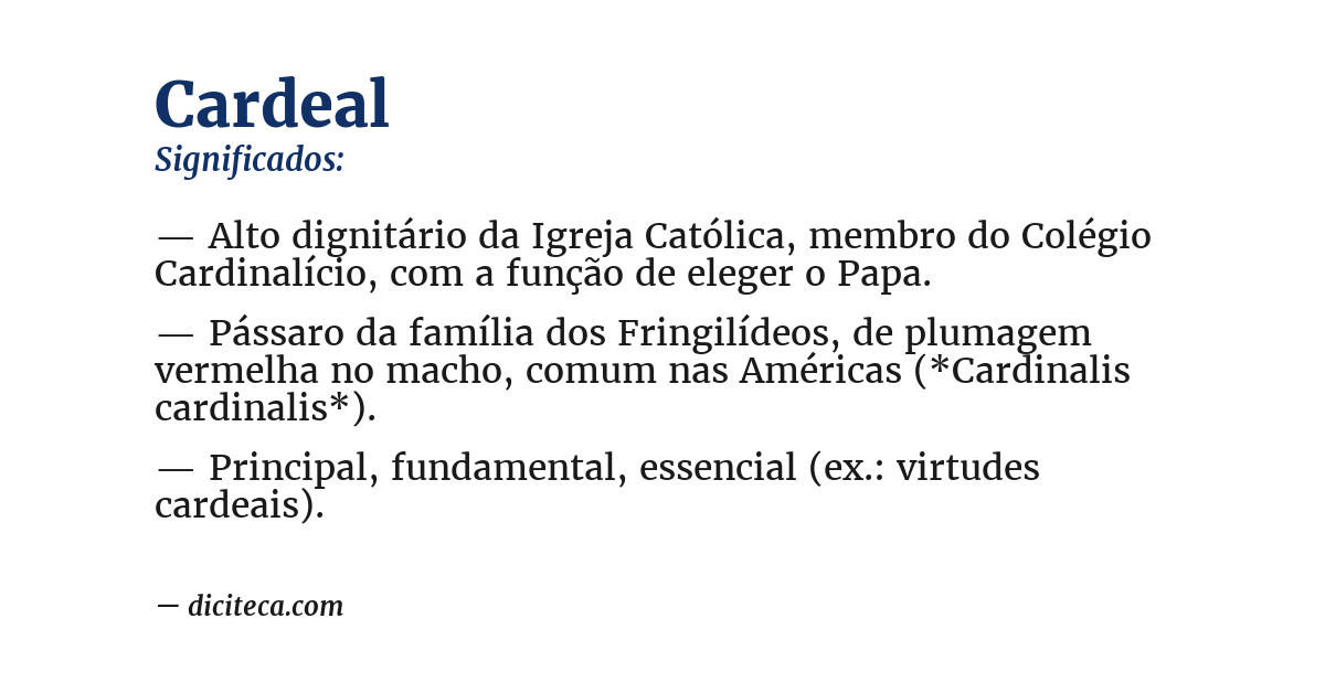 Significado de cardeal