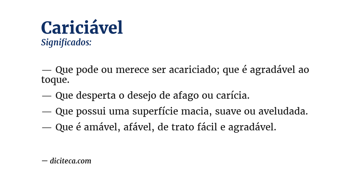 Significado de cariciável