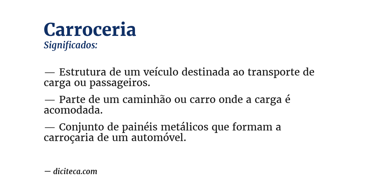 Significado de carroceria