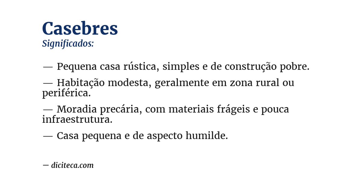Significado de casebres