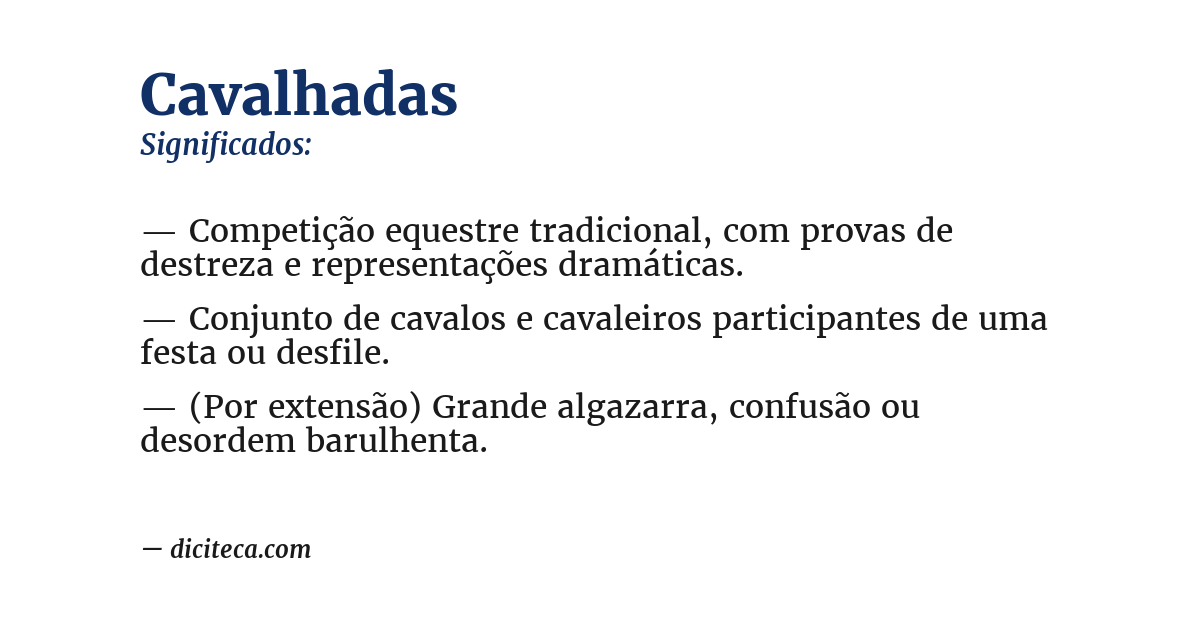 Significado de cavalhadas