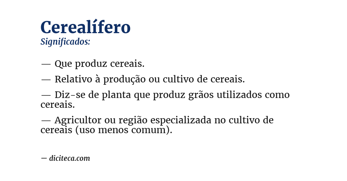 Significado de cerealífero