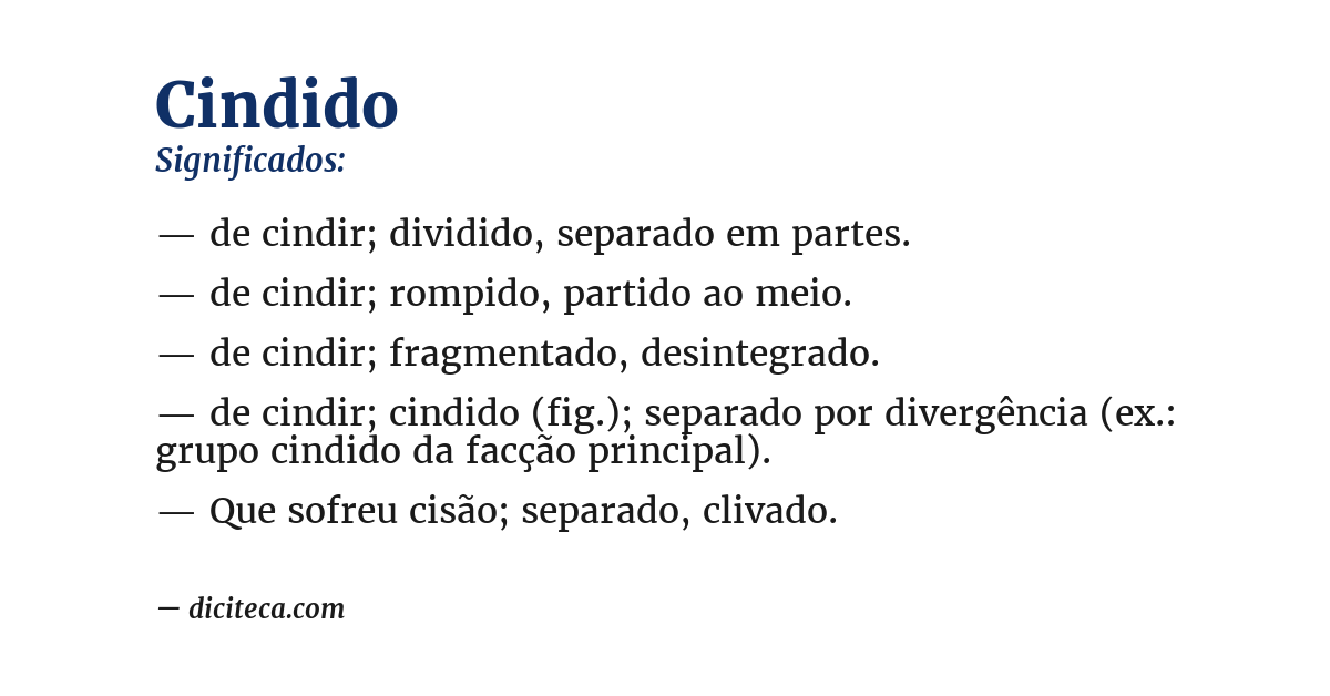 Significado de cindido