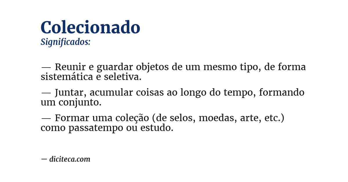Significado de colecionado