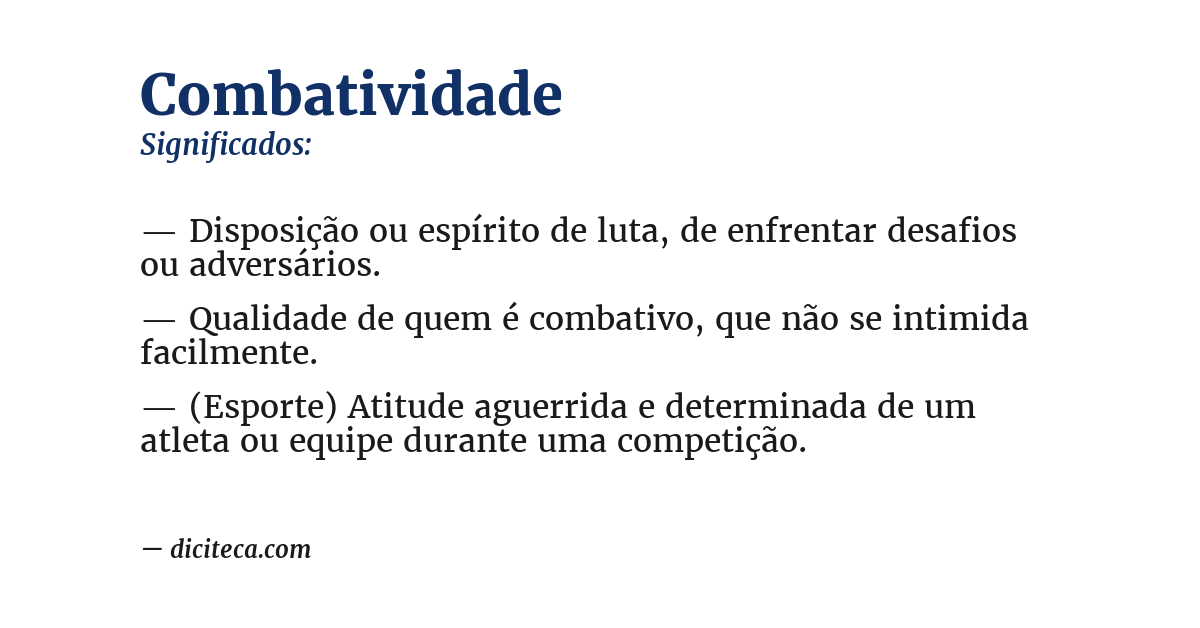 Significado de combatividade