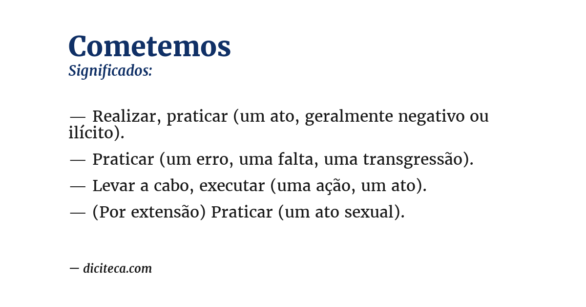 Significado de cometemos