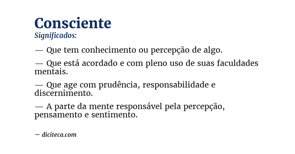 Significado de consciente