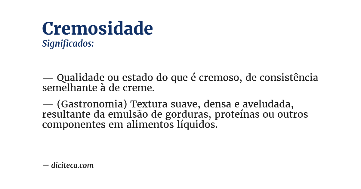 Significado de cremosidade
