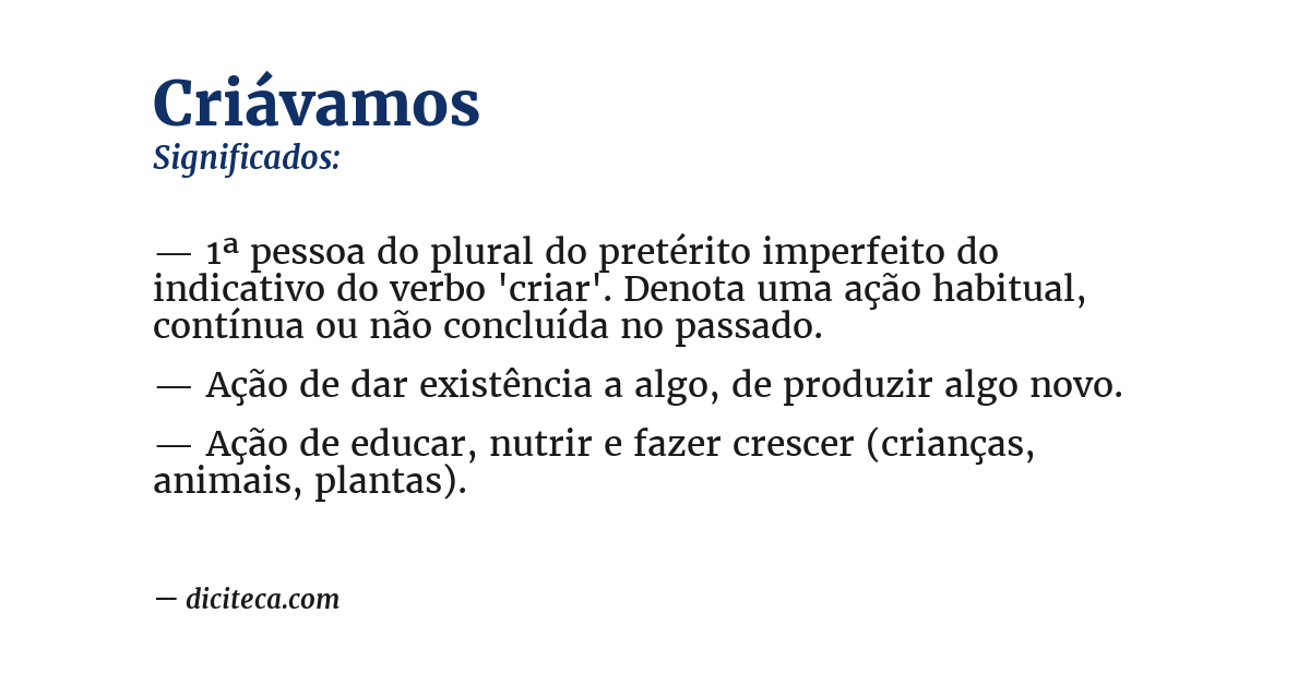 Significado de criávamos