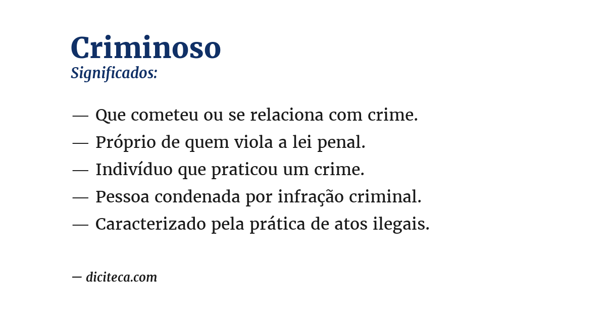 Significado de criminoso