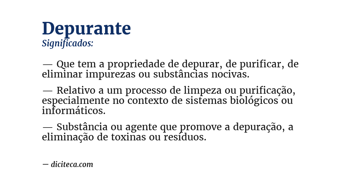Significado de depurante
