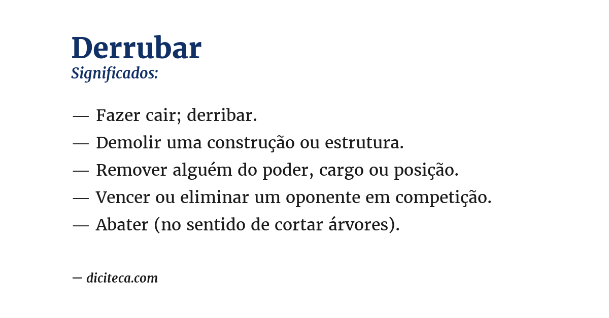 Significado de derrubar