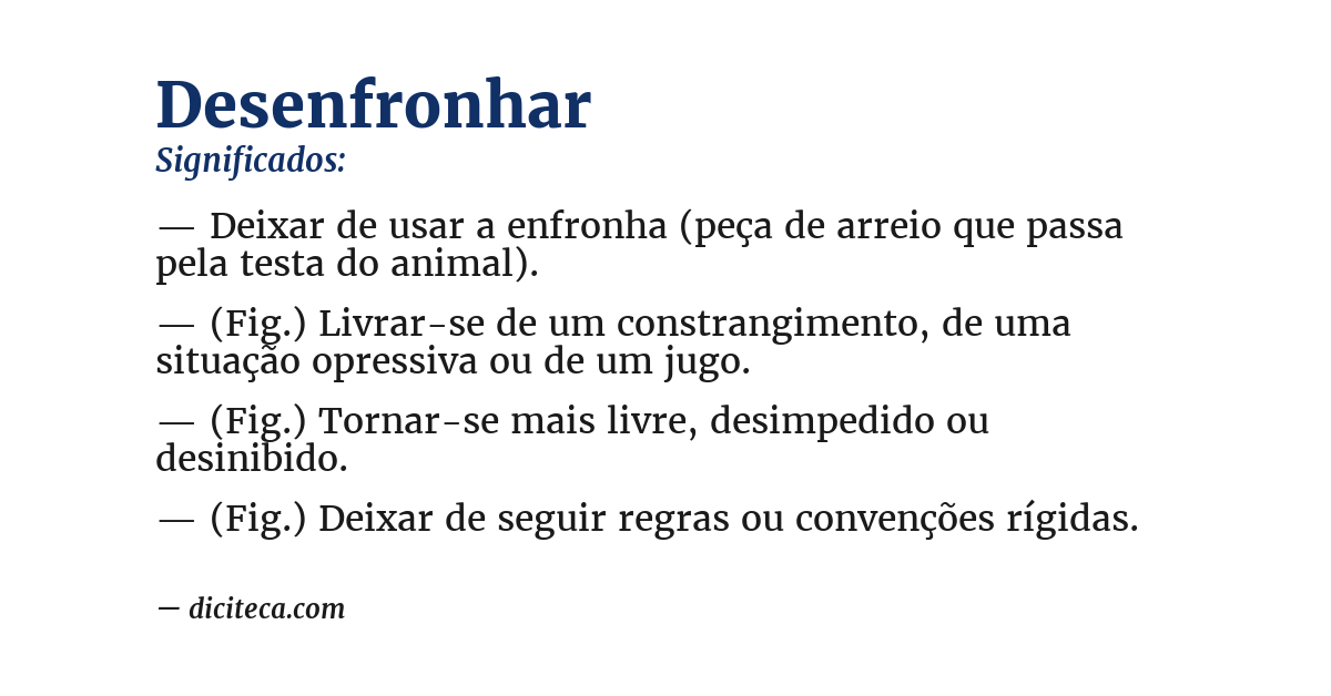 Significado de desenfronhar