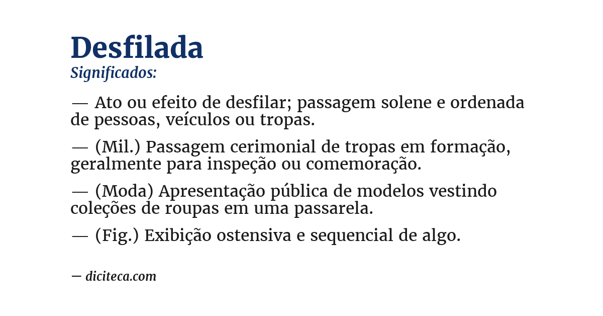 Significado de desfilada