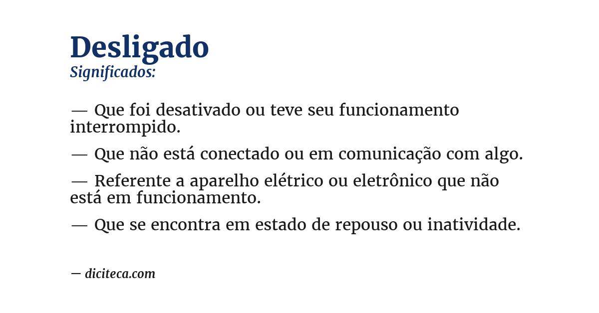 Significado de desligado
