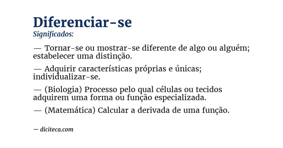 Significado de diferenciar-se