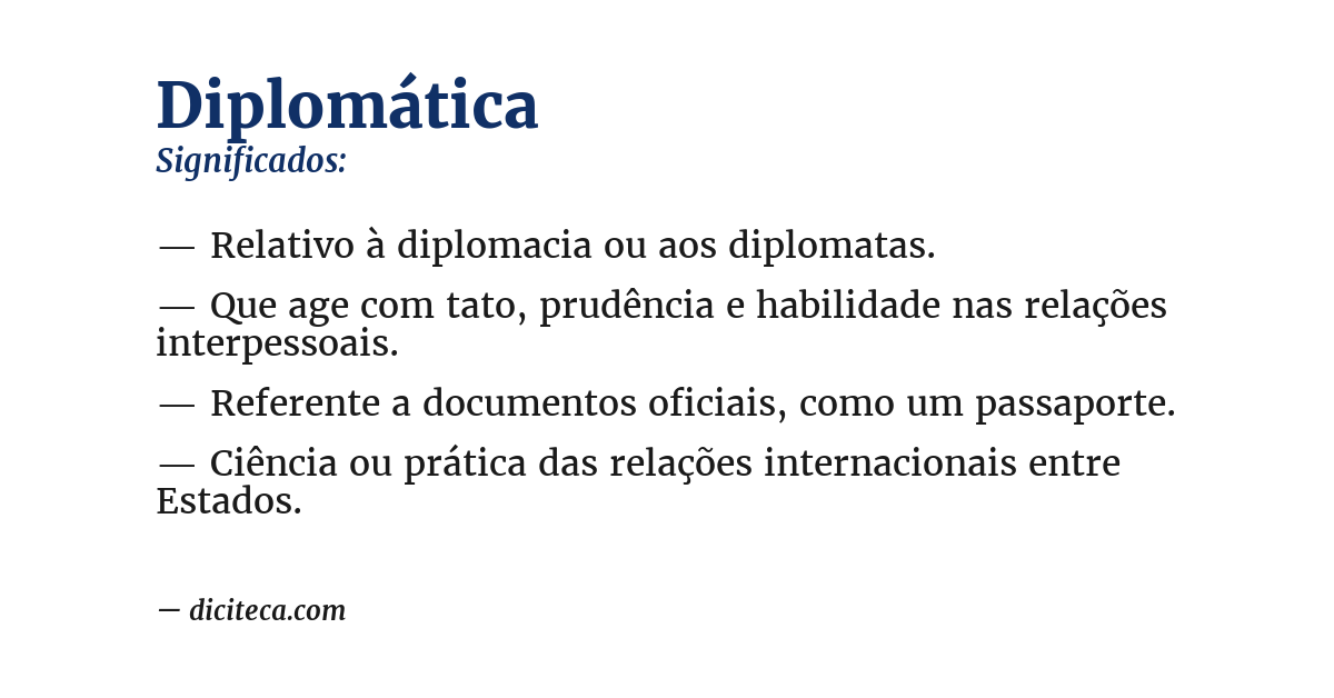 Significado de diplomática