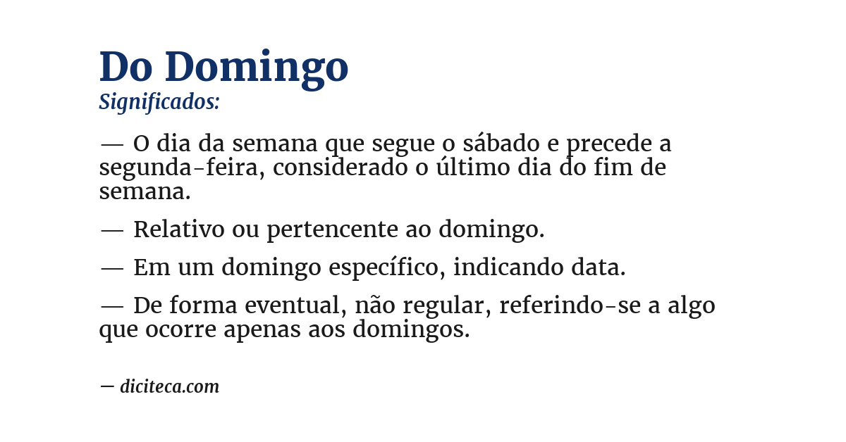 Significado de do domingo