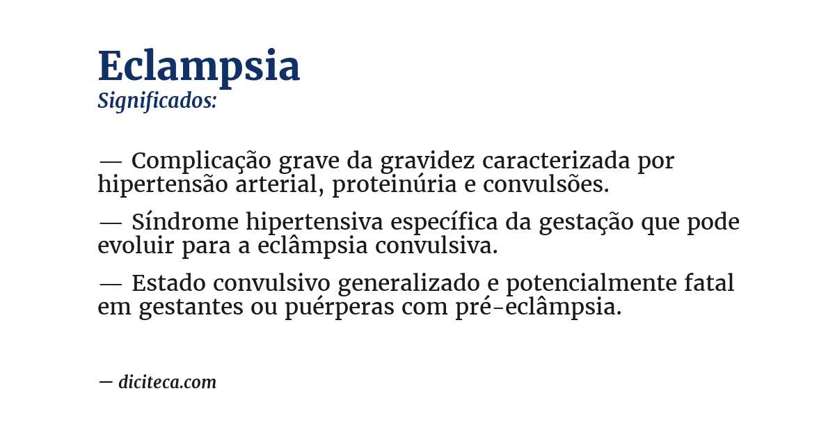 Significado de eclampsia