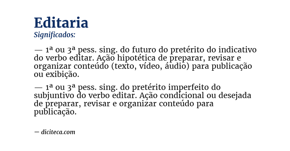 Significado de editaria