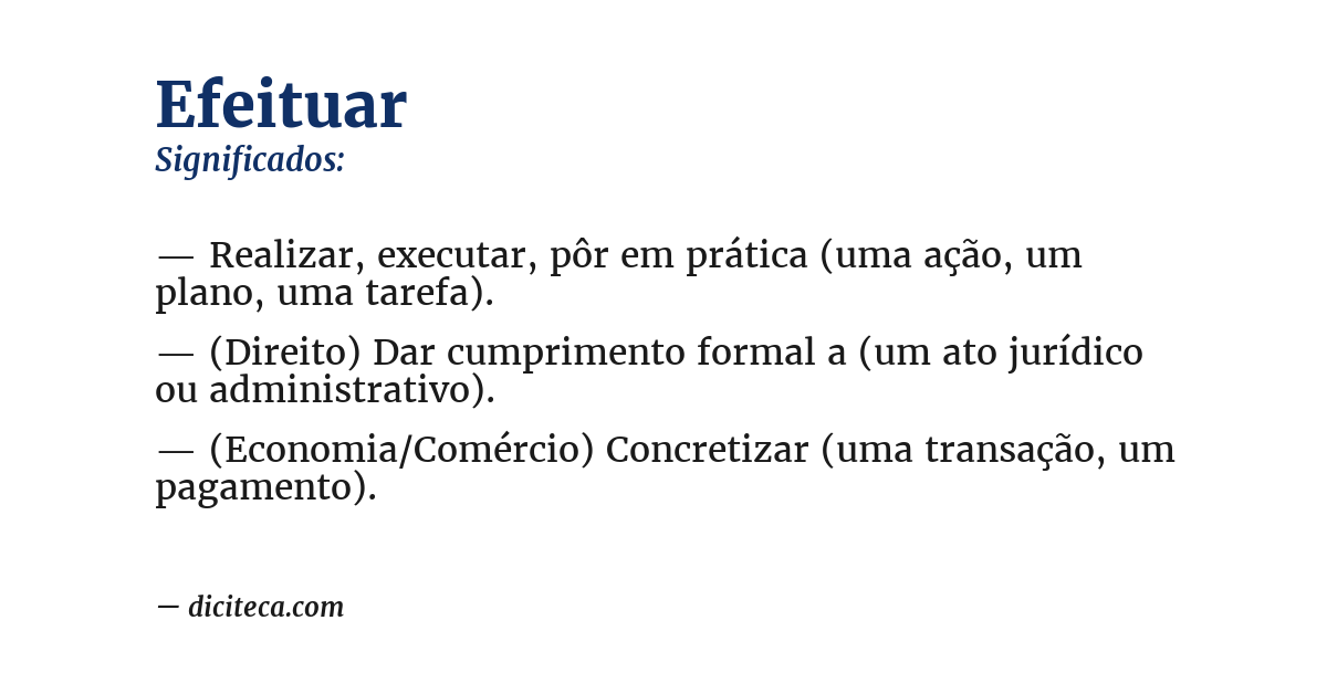 Significado de efeituar