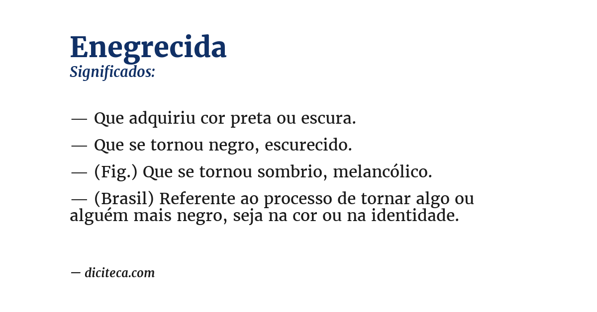 Significado de enegrecida