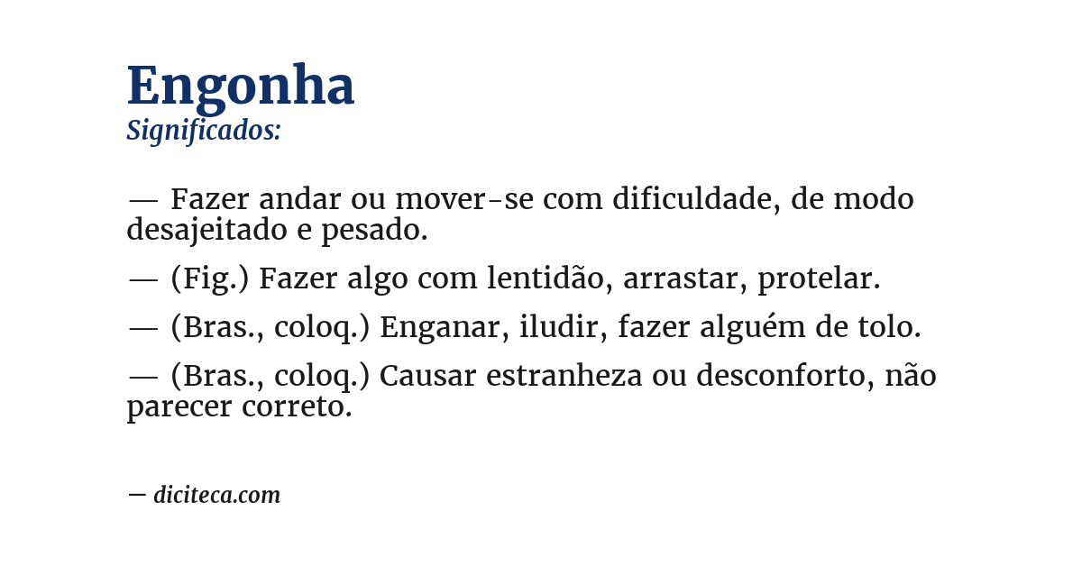 Significado de engonha