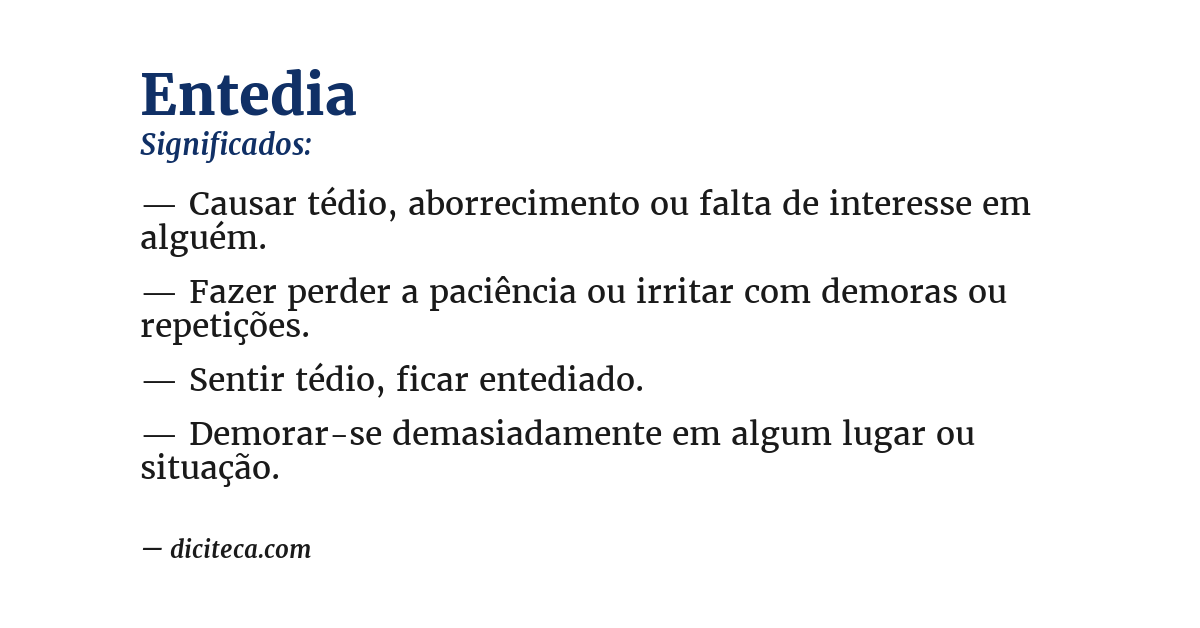 Significado de entedia