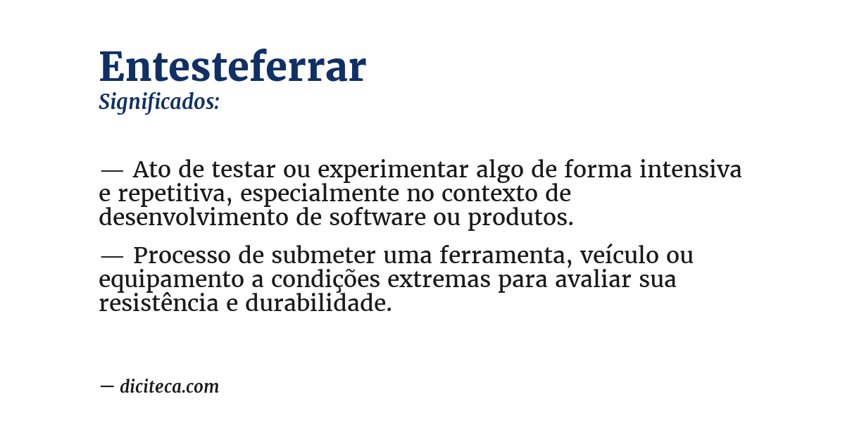Significado de entesteferrar