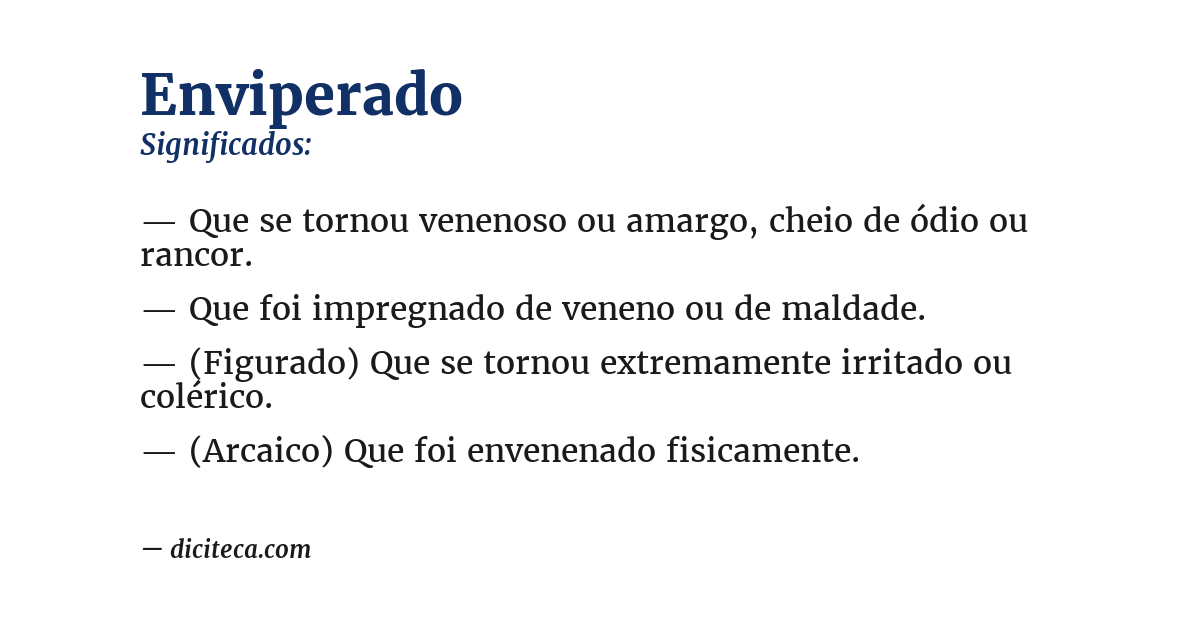Significado de enviperado