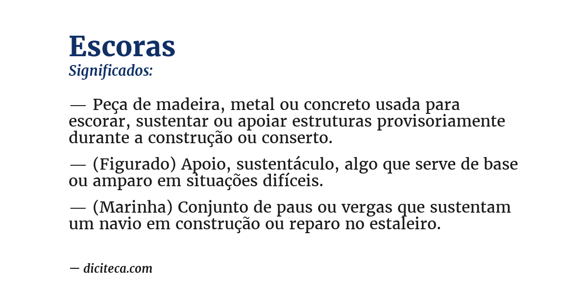 Significado de escoras