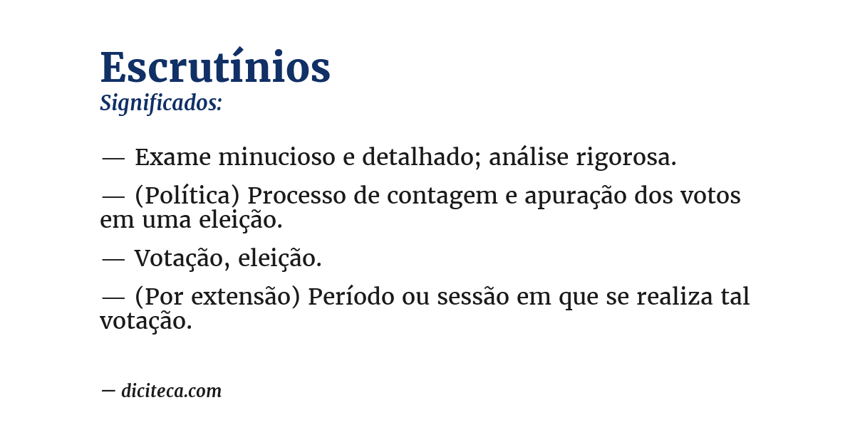 Significado de escrutínios