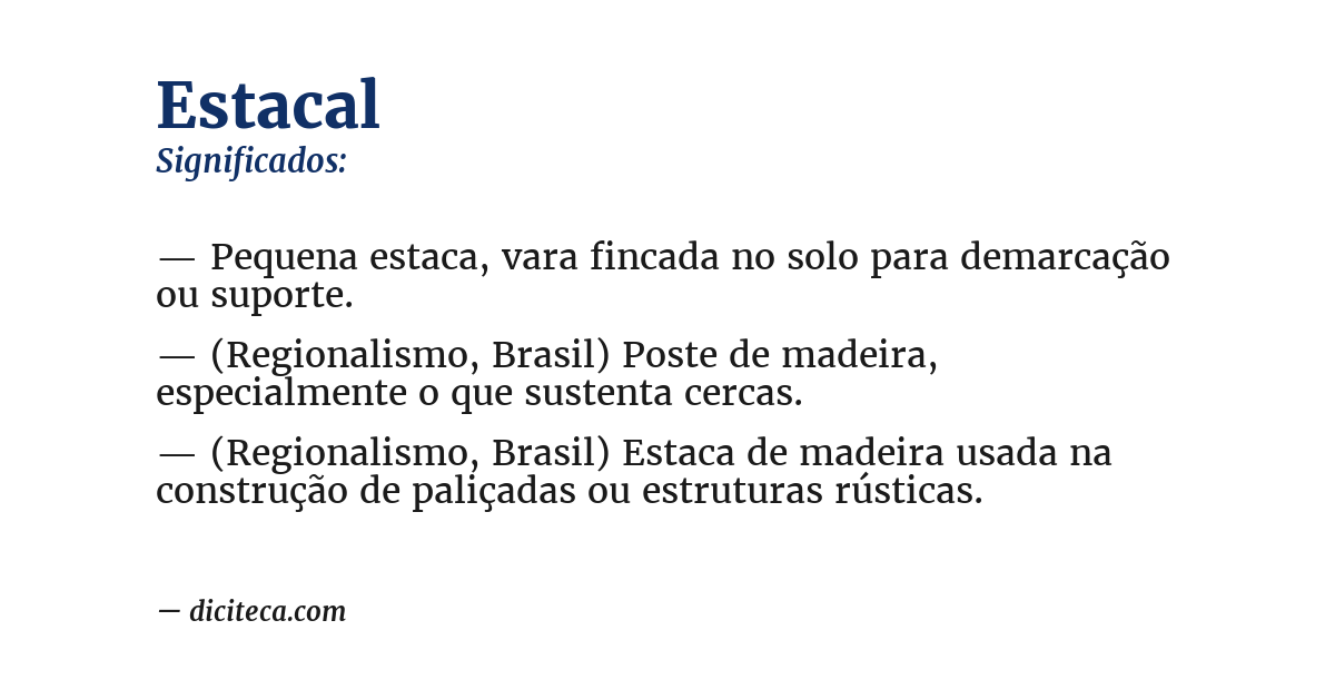Significado de estacal