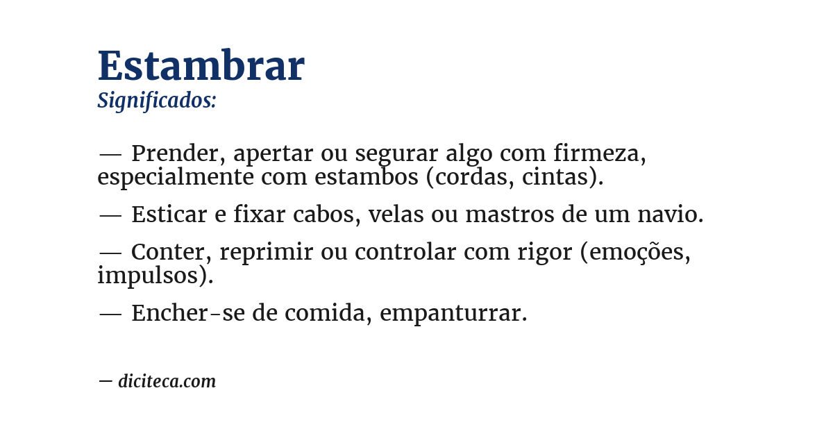 Significado de estambrar
