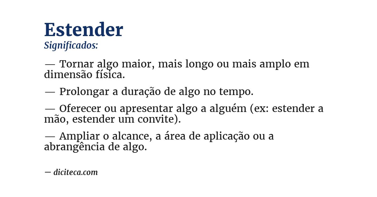 Significado de estender